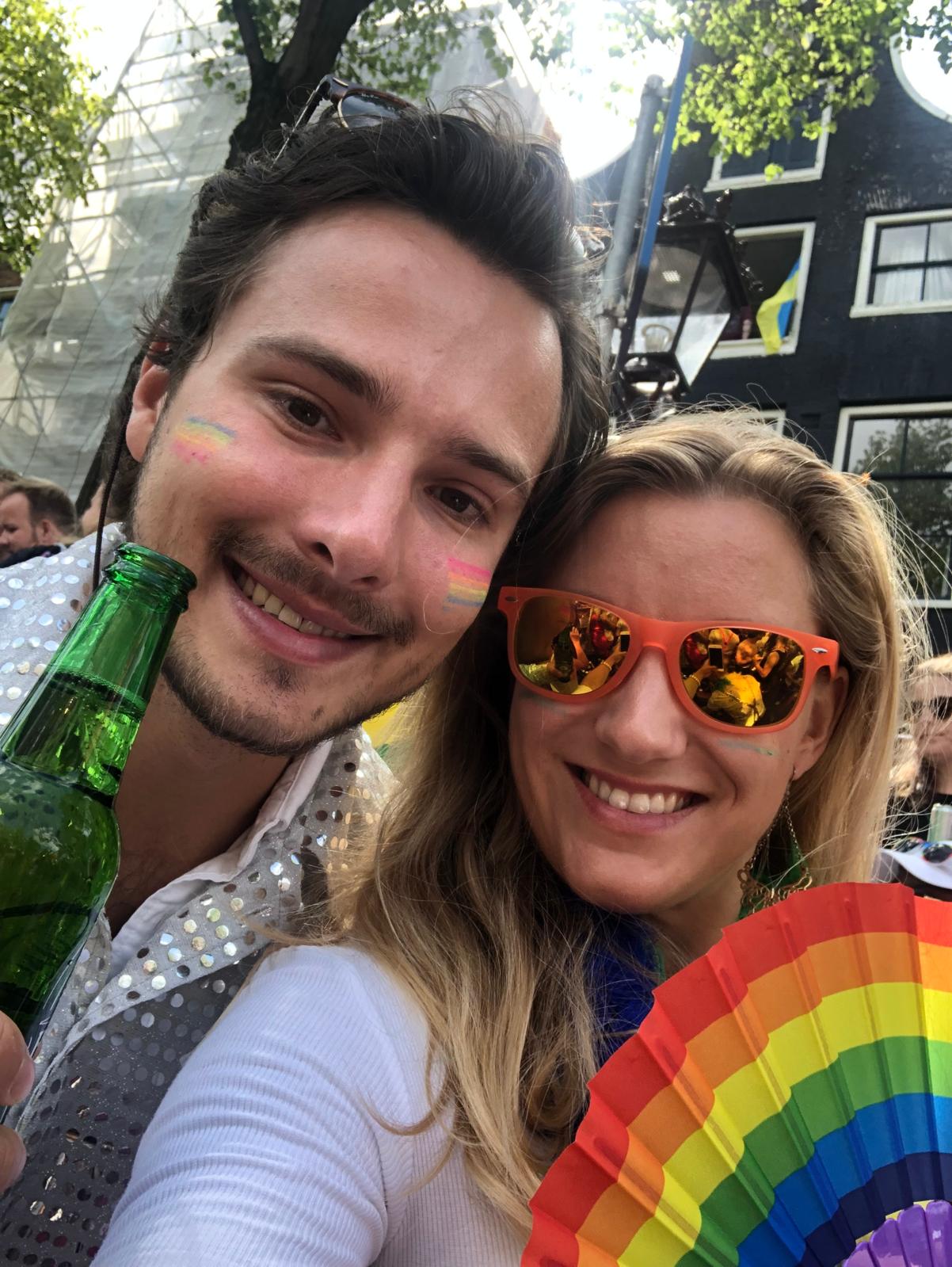 Linnea and Olle at Amsterdam Pride