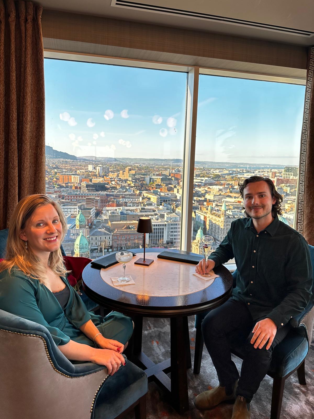 Linnea and Olle celebrating their 5 year anniversary in Belfast