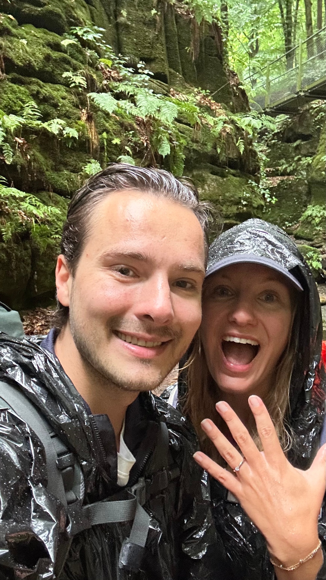 The proposal during a hike in Echternach